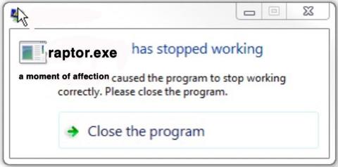raptor.exe has stopped responding.jpg