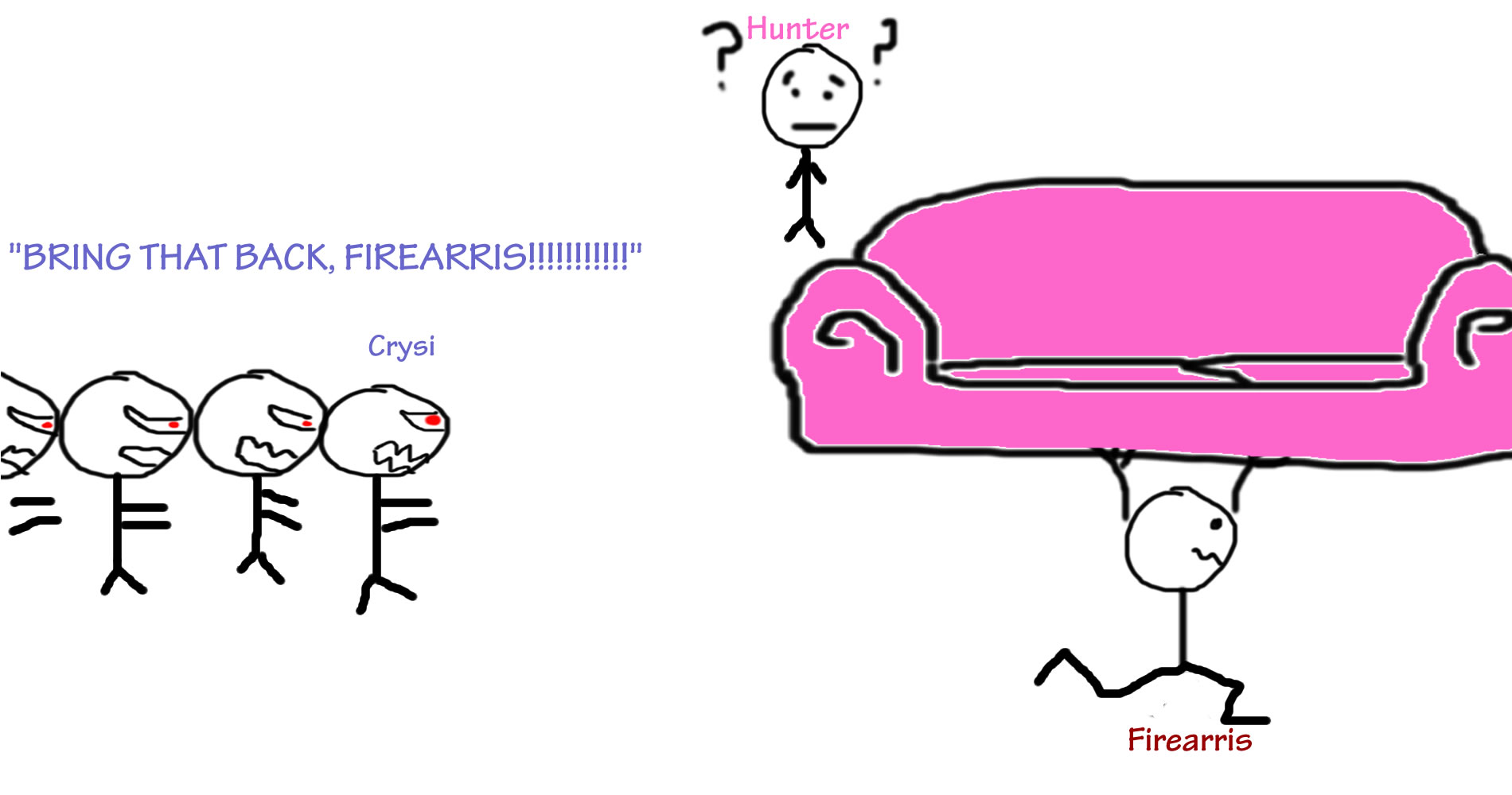 Hunter's couch, Firearris, Crysi, Hunter, and Crysi's angry mob of people.jpg