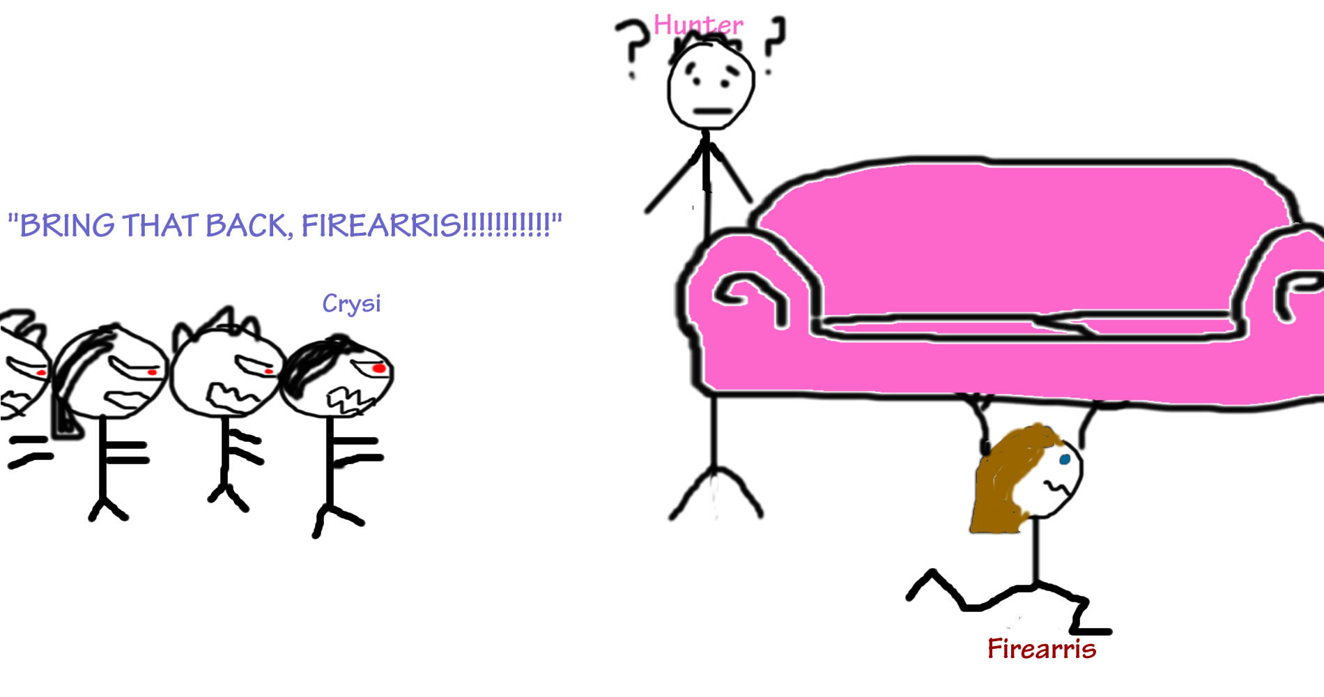 Hunter's couch, Firearris, Crysi, Hunter, and Crysi's angry mob of people.jpg